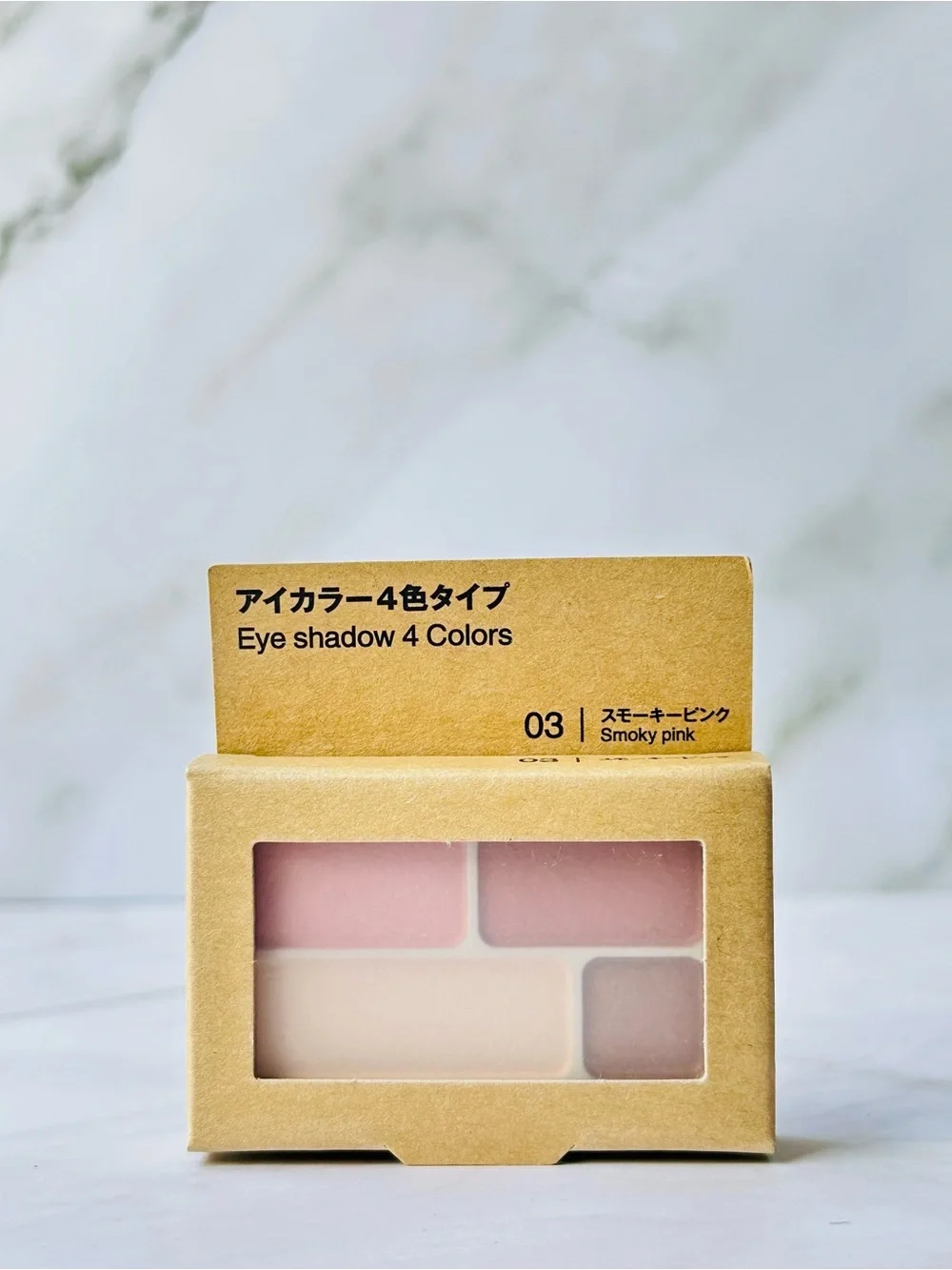 MUJI Eyeshadow Palette 03 Smoky Pink + Lip Gloss 02 Pink Beige Set Japan New